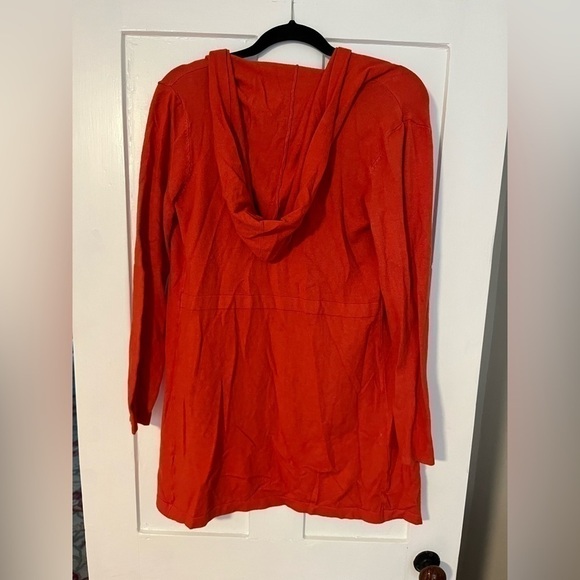 CYRUS Open Front Basic Orange Hooded Fall Cardigan Small - Picture 3 of 4